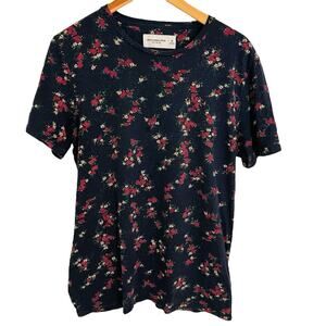 Abercrombie & Fitch Soft T-Shirt Women’s Medium Relaxed Fit Navy Floral Cotton